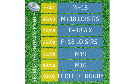 DATES DE REPRISE